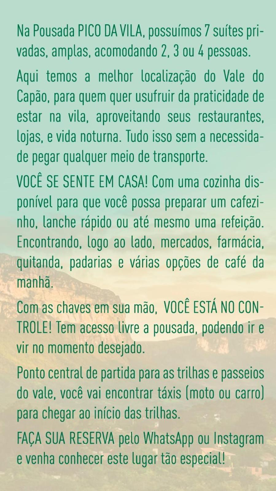 Pousada Pico Da Vila Vale do Capao Exteriér fotografie